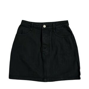 J. Galt Shanghai black denim skirt with pockets & belt loops